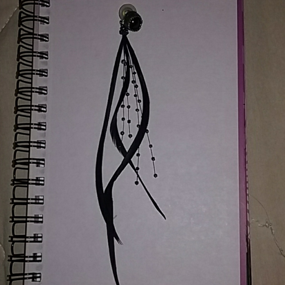 Black Feather Raven Earring